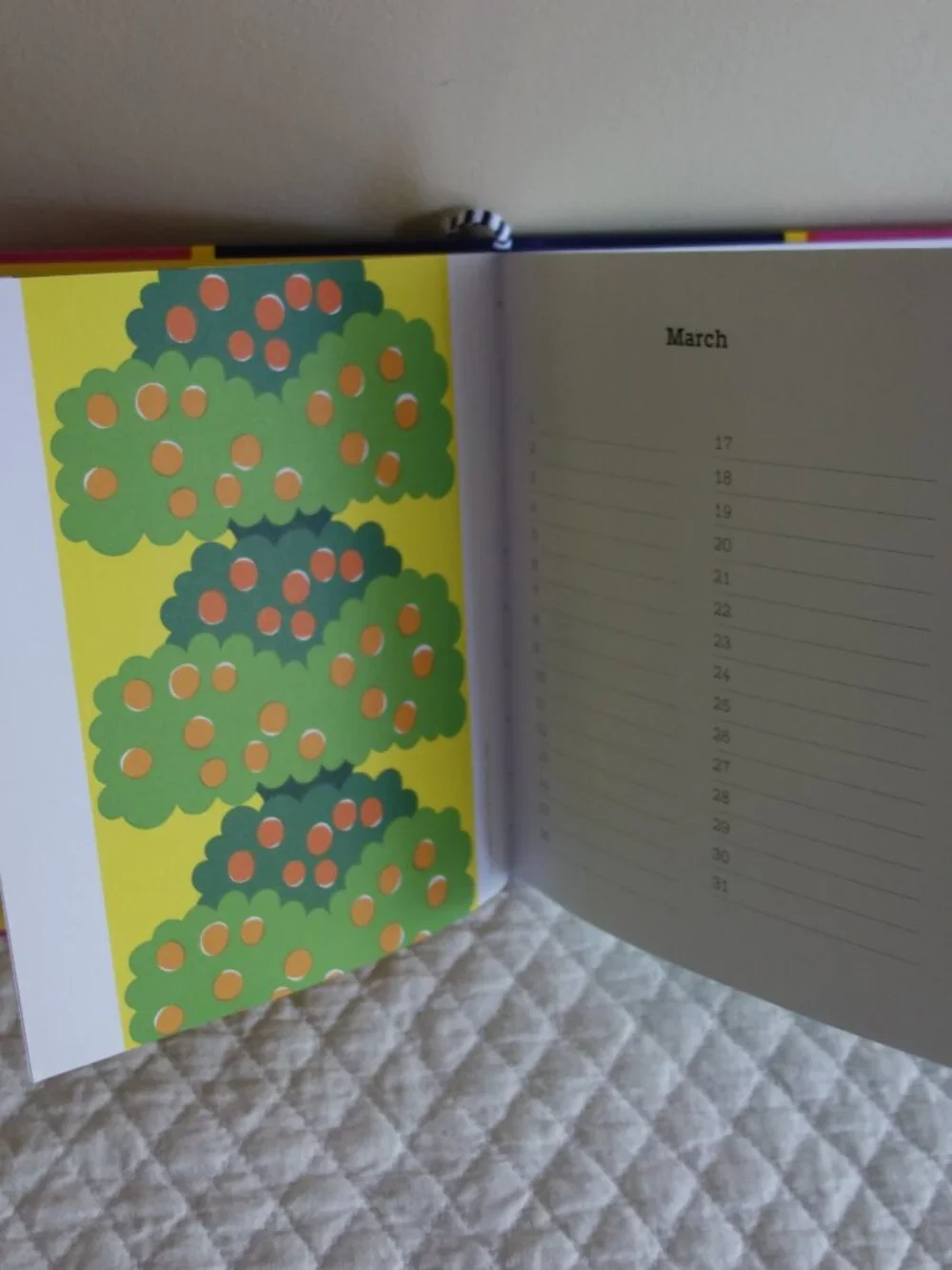 2016 MARIMEKKO Pink Blue Yellow Hardback Birthday Book – Unused